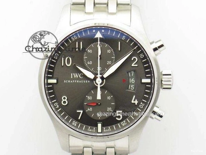 MIROTIME 0131 Youthful Pilot Chrono RG 3878 Gray Dial on Light Brown Leather Strap A 7394